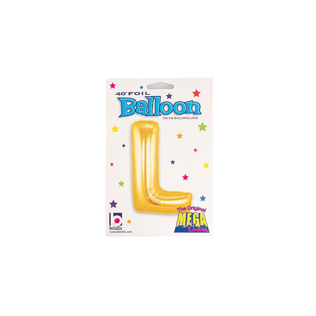 Foil Balloon 40" (101.6cmH) Letter 'L' Gold