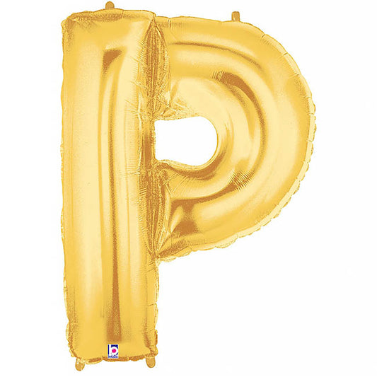 Foil Balloon 40" (101.6cmH) Letter 'P' Gold