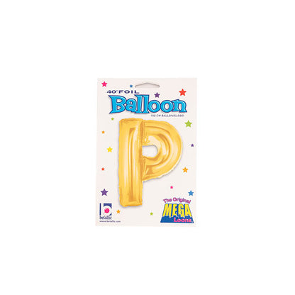 Foil Balloon 40" (101.6cmH) Letter 'P' Gold