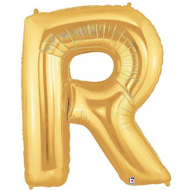 Foil Balloon 40" (101.6cmH) Letter 'R' Gold