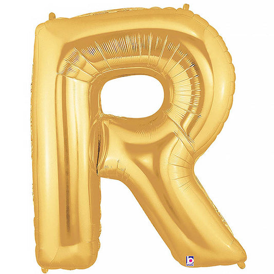 Foil Balloon 40" (101.6cmH) Letter 'R' Gold
