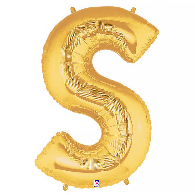 Foil Balloon 40" (101.6cmH) Letter 'S' Gold