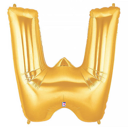 Foil Balloon 40" (101.6cmH) Letter 'W' Gold