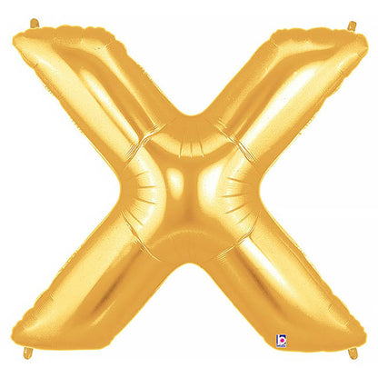 Foil Balloon 40" (101.6cmH) Letter 'X' Gold