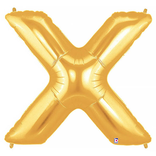 Foil Balloon 40" (101.6cmH) Letter 'X' Gold