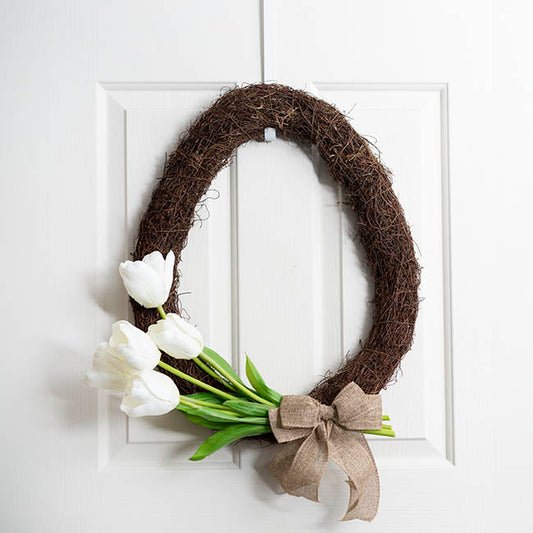 Oval Wreath Grapevine & Twig Mix Natural Brown (50cmH)