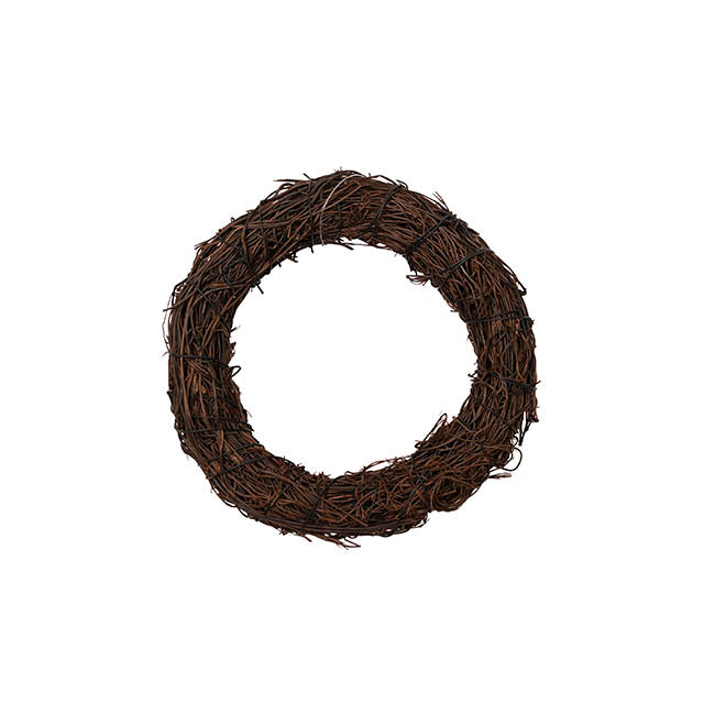 Rattan Base Wreath Brown (30cmD)