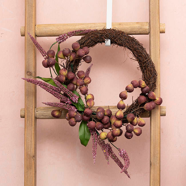 Rattan Base Wreath Brown (30cmD)