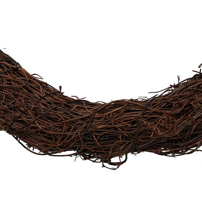 Rattan Base Wreath Brown (30cmD)