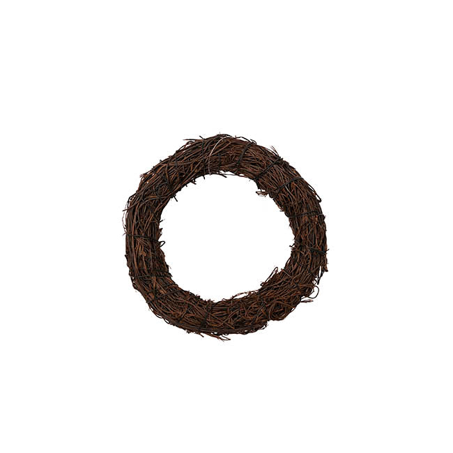 Rattan Base Wreath Brown (20cmD)