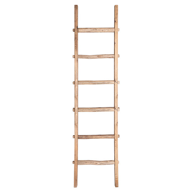 Decorative Wooden Ladder Washed Brown (48x5x193cmH)
