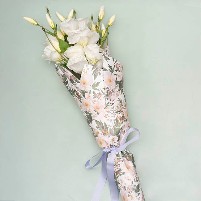 Kraft Paper Peony & Lilly 110gsm White Pack 100 (50x70cm)