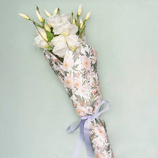 Kraft Paper Peony & Lilly 110gsm White Pack 100 (50x70cm)