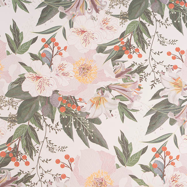 Kraft Paper Peony & Lilly 110gsm White Pack 100 (50x70cm)