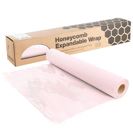 Kraft Paper Honeycomb Expandable Roll Baby Pink (50cmx30m)