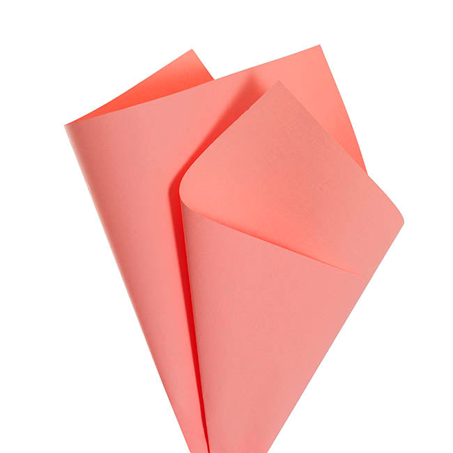 Kraft Paper Coloured 80gsm Dark Coral Pack 100 (50x70cm)