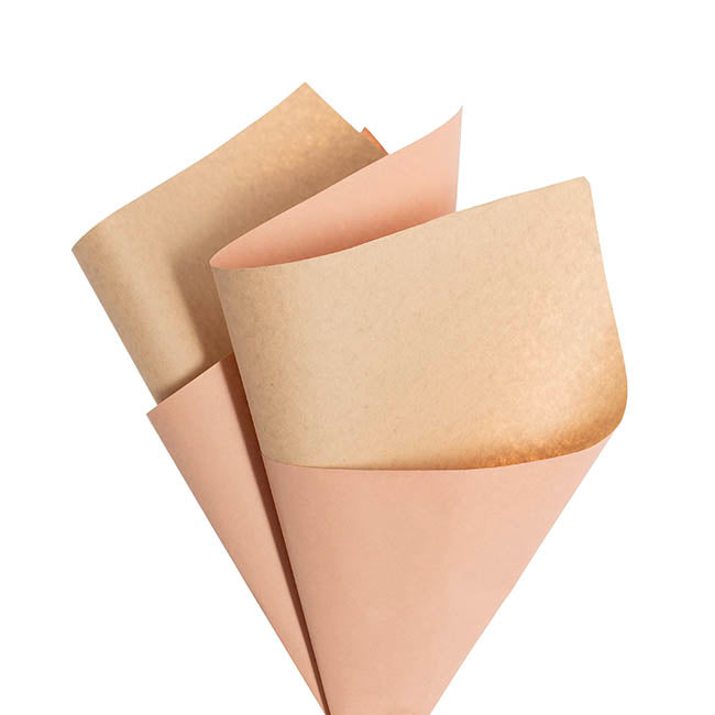 Kraft Paper Duo 80gsm Dusty Pink & Brown Pack 100 (50x70cm)