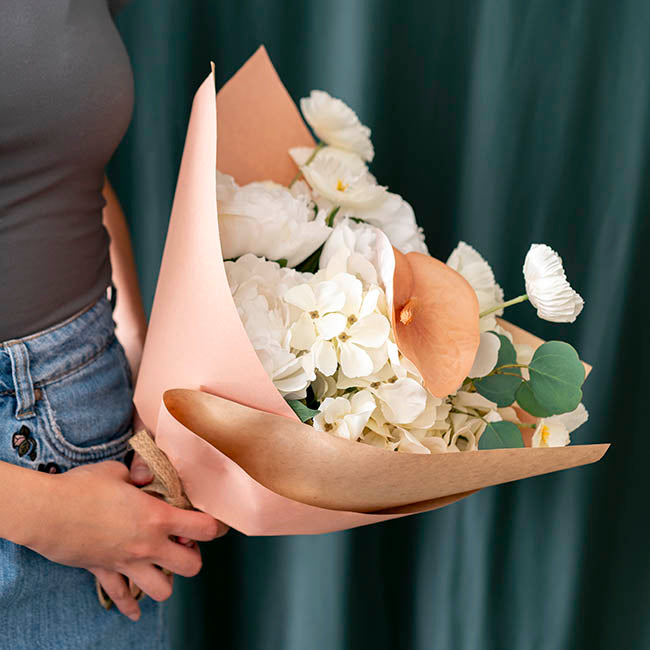 Kraft Paper Duo 80gsm Dusty Pink & Brown Pack 100 (50x70cm)