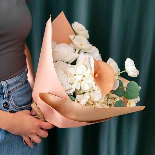 Kraft Paper Duo 80gsm Dusty Pink & Brown Pack 100 (50x70cm)