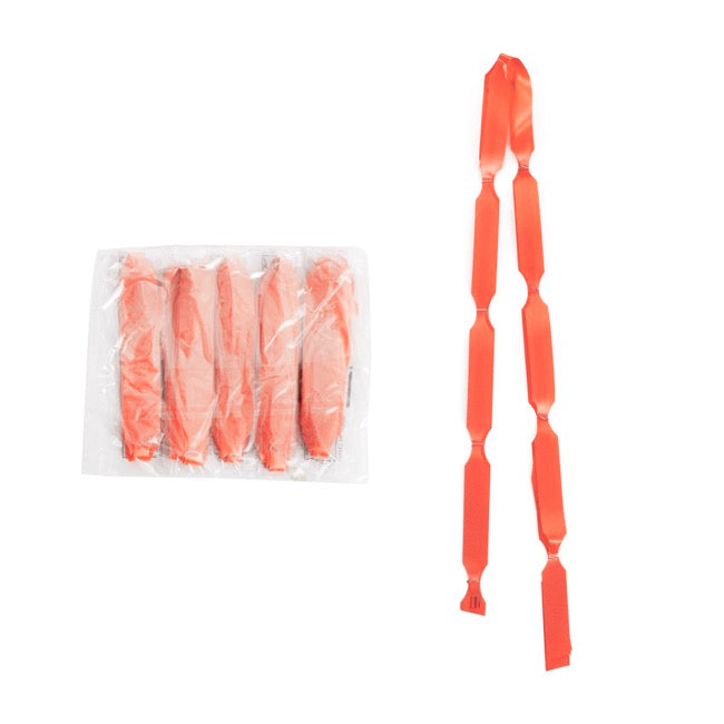 Ribbon Pull Bow Pom Pom Orange (18mmx8.75cmD) Pack 5