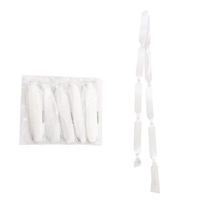 Ribbon Pull Bow Pom Pom White (18mmx8.75cmD) Pack 5
