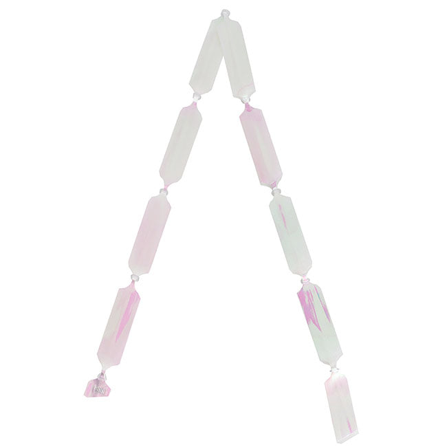 Ribbon Pull Bow Pom Pom Iridescent White (32mmx12.5cm) Pk5