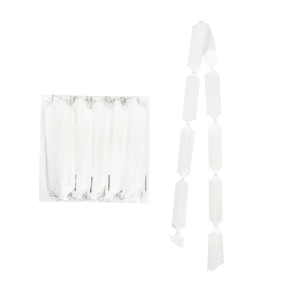 Ribbon Pull Bow Pom Pom White (32mmx12.5cm) Pack 5