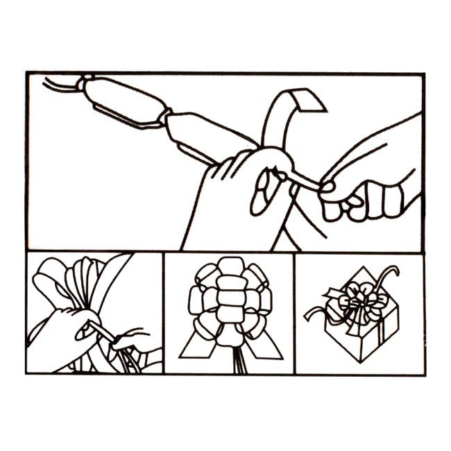 Ribbon Pull Bow Pom Pom White (32mmx12.5cm) Pack 5