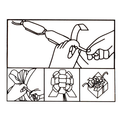 Ribbon Pull Bow Pom Pom White (32mmx12.5cm) Pack 5