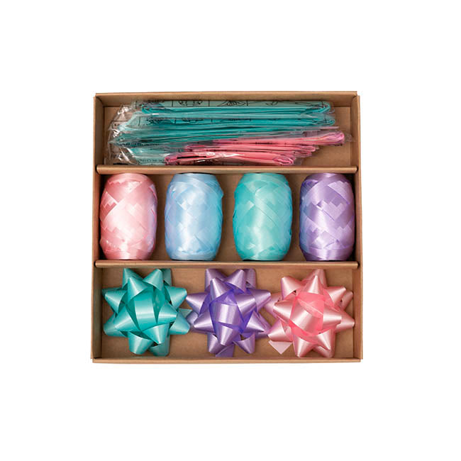 Curling Ribbon & Bows Gift Wrap Finishing Set Pastels