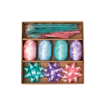 Curling Ribbon & Bows Gift Wrap Finishing Set Pastels