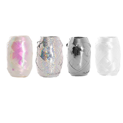 Curling Ribbon & Bows Gift Wrap Finishing Set White & Silver