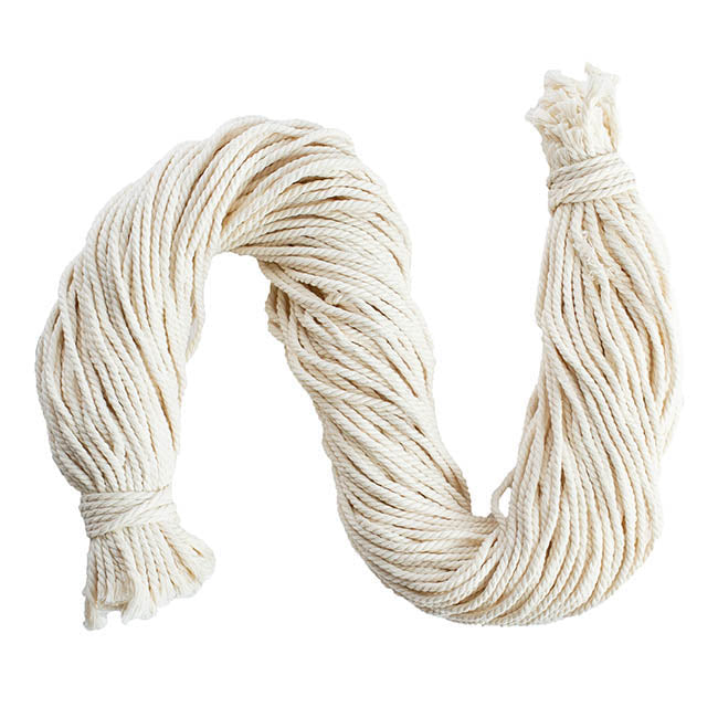 Pre-Cut Cotton String White Bundle 100 (3mm x 70cm Long)