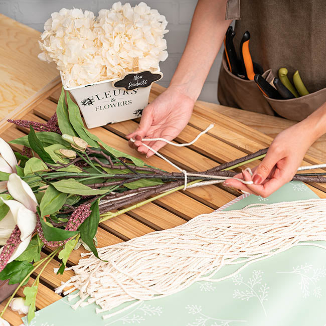 Pre-Cut Cotton String White Bundle 100 (3mm x 70cm Long)