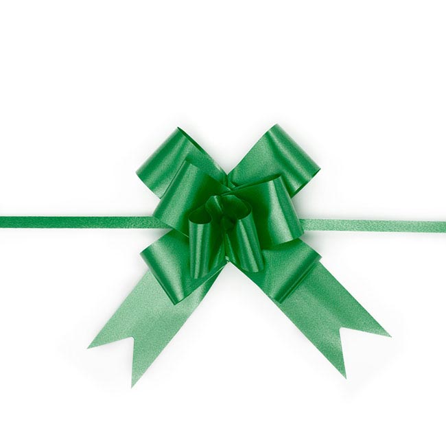 Ribbon Pull Bow Emerald Green (32mmx53cm) Pack 25