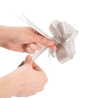 Ribbon Pull Bow Silver (32mmx53cm) Pack 25