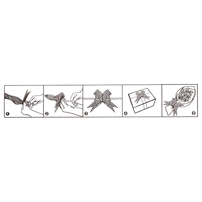 Ribbon Pull Bow Silver (32mmx53cm) Pack 25