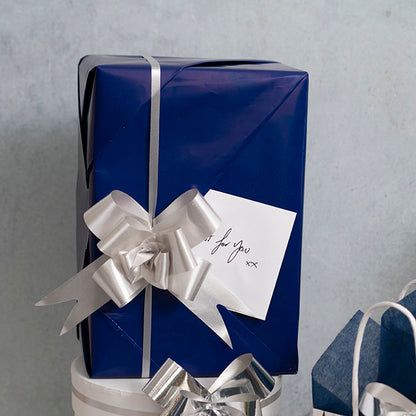 Ribbon Pull Bow Silver (32mmx53cm) Pack 25