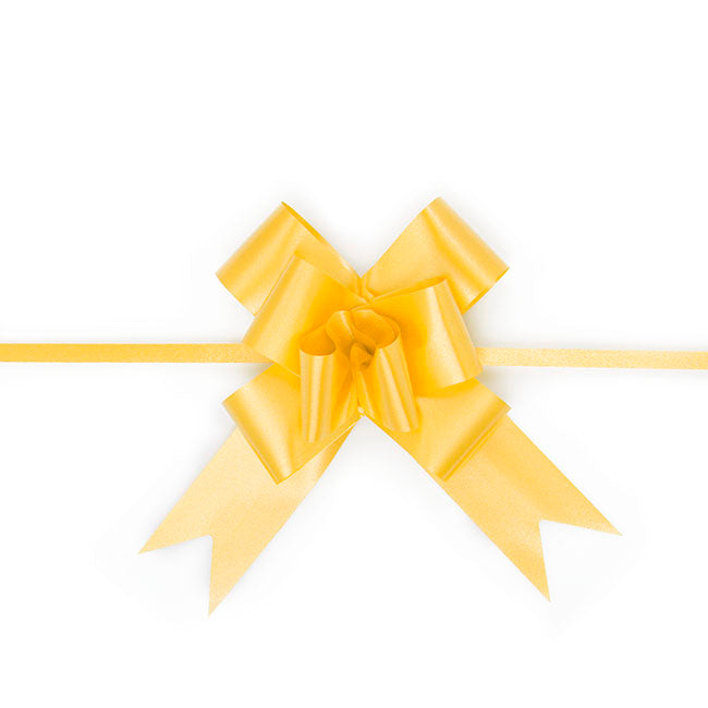 Ribbon Pull Bow Yellow (32mmx53cm) Pack 25
