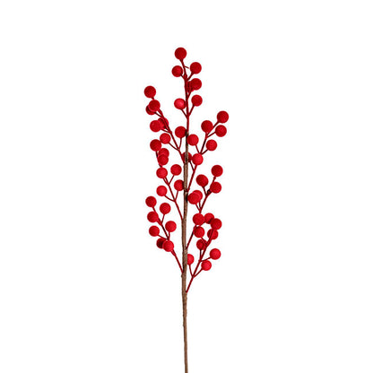 Flocked Berry Spray Red (60cmH)