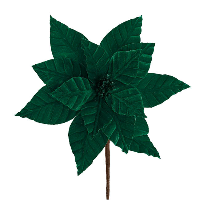 Grand Christmas Poinsettia Pick Dark Green (27cmDx29cmH)
