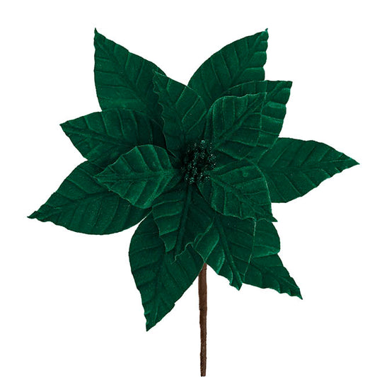 Grand Christmas Poinsettia Pick Dark Green (27cmDx29cmH)