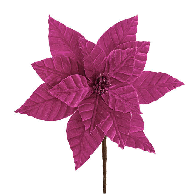 Grand Christmas Poinsettia Pick Fuchsia (27cmDx29cmH)