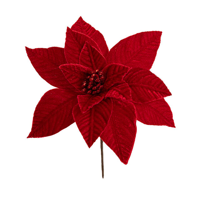 Grand Christmas Poinsettia Pick Red (27cmDx29cmH)