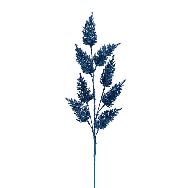 Glitter Thistle Spray Navy Blue (68cmH)
