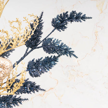 Glitter Thistle Spray Navy Blue (68cmH)