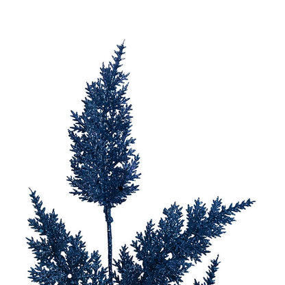 Glitter Thistle Spray Navy Blue (68cmH)
