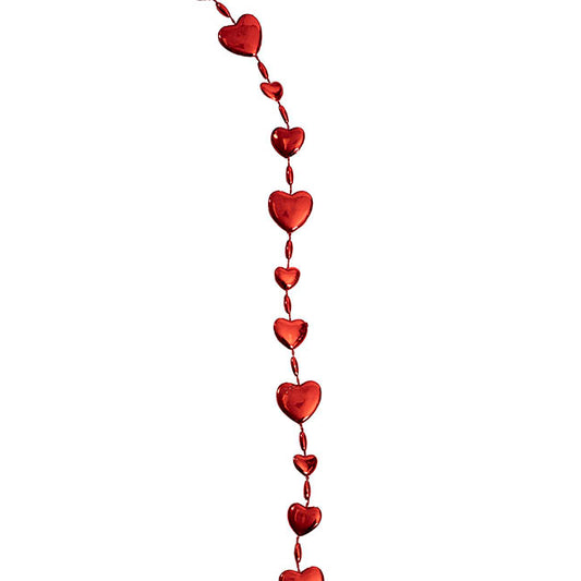 Beaded Heart Garland Shiny Red (2.7mL)