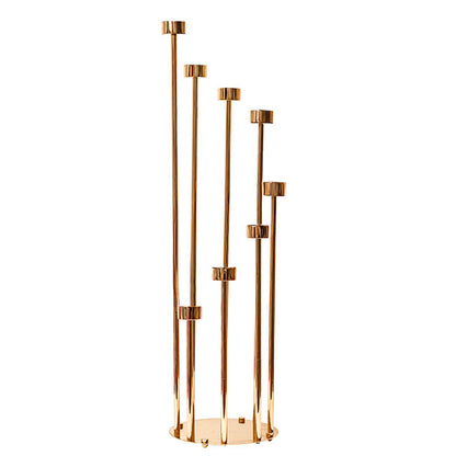Metal Spiral Candelabra 8 Glass Candle Holders Gold (128cmH)