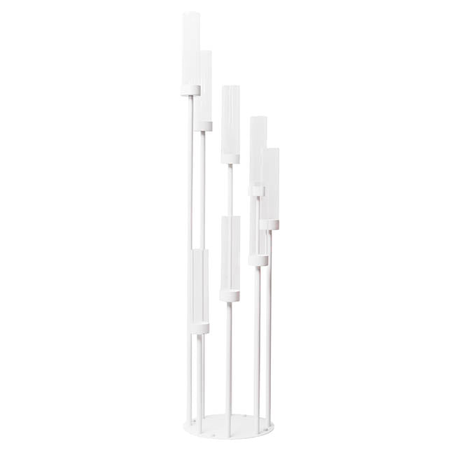 Metal Spiral Candelabra 8 Glass Candle Holders White(128cmH)